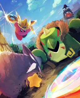 >:( ambiguous_gender angry armor attack big_sword big_weapon blade blue_eyes brown_body brown_eyes brown_fur building cage chakram city cloud dirt disembodied_hand dutch_angle fangs featureless_crotch feet fight frown fur glistening glistening_eyes green_body group headgear helmet holding_melee_weapon holding_object holding_sword holding_weapon jumping looking_down melee_weapon motion_blur motion_lines mouthless multicolored_body multicolored_skin noseless not_furry nude orange_body orange_skin outside pink_body pink_skin plant raised_arm red_body red_skin rosy_cheeks round_body round_ears sad shadow sharp_teeth shrub sitting size_difference sky spikes standing star sword tan_body tan_skin teeth tree weapon window yellow_body yellow_skin suyasuyabi427 kirby_(series) kirby_and_the_forgotten_land nintendo kirby wild_edge alien waddle_dee waddling_head 2022 detailed digital_media_(artwork) digital_painting_(artwork) hi_res painting_(artwork)