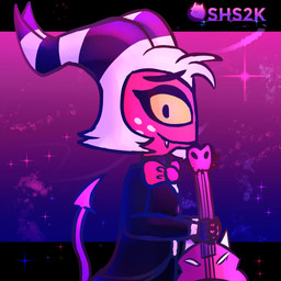 acoustic_guitar clothed clothing guitar hair holding_object looking_at_viewer male musical_instrument plucked_string_instrument red_body smile smiling_at_viewer smirk solo string_instrument tail white_hair yellow_eyes conditional_dnp superhypersonic2000 hellaverse helluva_boss moxxie_(helluva_boss) demon humanoid imp 1:1 2024 digital_drawing_(artwork) digital_media_(artwork) hi_res