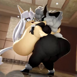 anthro anthro_on_anthro anthro_penetrating balls big_balls big_butt black_body bouncing_balls butt carrying_another carrying_partner duo eyelashes female female_penetrated fur genitals hair huge_balls huge_butt huge_thighs male male/female male_penetrating male_penetrating_female moan penetration penis sex thick_thighs white_body white_fur white_hair white_wool wool_(fur) vulkyasha eidolon_the_sheep fan_character vulk_the_cat bovid caprine felid feline mammal sheep 1:1 3d_(artwork) 3d_animation animated digital_media_(artwork) high_framerate loop short_playtime sound video