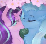 blue_body blue_fur duo female female/female feral feral_on_feral french_kissing fur hair heart_symbol horn kissing pink_body pink_fur purple_hair tongue munrei friendship_is_magic hasbro my_little_pony mythology starlight_glimmer_(mlp) trixie_(mlp) equid equine mammal mythological_creature mythological_equine unicorn 2022 digital_media_(artwork) hi_res