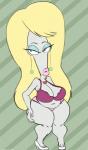 big_breasts blonde_hair breasts cleavage clothed clothing ear_piercing female footwear hair high_heels huge_breasts lingerie lips navel not_furry overweight overweight_female piercing shoes solo thick_lips thick_thighs wide_hips pdxyz american_dad laura_vanderbooben roger_smith alien alien_humanoid humanoid roswell_grey hi_res