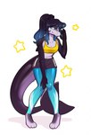 4_toes 5_fingers anthro blue_eyes blue_hair breasts clothed clothing feet female fingers hair smile solo toes rd406 cetacean dolphin mammal marine oceanic_dolphin toothed_whale 2022 digital_media_(artwork) hi_res