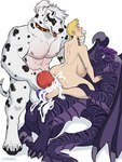 abdominal_bulge abs anal anal_penetration animal_genitalia animal_penis anthro anthro_dominating_human anthro_penetrating anthro_penetrating_human anus balls big_balls big_dom_small_sub big_muscles big_penis blonde_hair bodily_fluids butt canine_genitalia canine_penis collar cum cum_drip cum_in_ass cum_inflation cum_inside cum_on_butt cum_on_leg cum_on_penis dominant dominant_anthro dominant_male double_anal double_penetration dripping ejaculation eyes_closed fangs finger_in_mouth fur genital_fluids genitals group group_sex hair heart_eyes heart_symbol holding_leg holding_partner horn huge_balls huge_penis human_on_anthro human_penetrated hyper hyper_balls hyper_genitalia hyper_penis inflation interspecies knot larger_anthro larger_male leaking_cum looking_pleasured lying male male/male markings multi_nipple muscular muscular_anthro muscular_male neck_grab nipples nude pecs penetration penis ponytail purple_body purple_hair sex size_difference smaller_human smaller_male smaller_penetrated spots spotted_body spotted_fur stretched_anus submissive submissive_human submissive_male tail teeth threesome tongue tongue_out trio white_body white_fur white_hair wings illbarks mythology alex_dowski canid canine canis dalmatian domestic_dog dragon human mammal mythological_creature mythological_scalie scalie hi_res signature