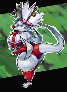 accessory angry anthro bell breasts butt christmas_clothing christmas_decorations christmas_present clothing eyebrows eyelashes feet female gift hair headband holidays jingle_bell leaf narrowed_eyes rear_view red_eyes red_outfit solo stick tail thick_thighs white_body white_eyelashes white_hair wide_hips wings z_dragon christmas mythology kaila_(z_giroldo) dragon mythological_creature mythological_scalie scalie hi_res