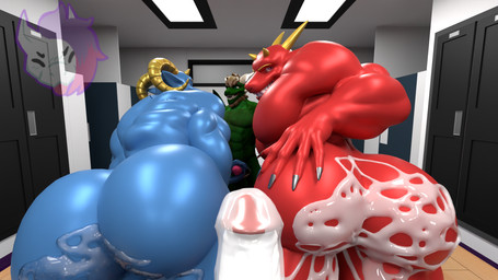 4_horns 5_fingers after_anal after_sex after_threesome anthro beach blue_body blue_scales bodily_fluids butt claws cum cum_in_ass cum_inside cum_on_butt cum_on_leg cum_on_penis fingers first_person_view genital_fluids genitals group hand_on_butt handjob horn humanoid_genitalia humanoid_penis locker_room male male/male male_penetrated multi_horn muscular muscular_anthro muscular_male nipples nude penetration penile penis red_body red_scales scales sex white_body white_penis white_scales winterdraco mythology gthederg winter_draco dragon mythological_creature mythological_scalie scalie wingless_dragon 16:9 3d_(artwork) digital_media_(artwork) hi_res watermark widescreen