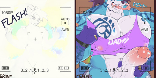 abs anthro arm_markings arm_tattoo band-aid bandage big_muscles big_pecs big_penis bodily_fluids bottomwear chest_tattoo clothing curvy_figure dorsal_fin ear_piercing facial_markings facial_piercing fangs femboy fin genital_fluids genitals gesture growth growth_sequence hair hand_gesture head_markings himbofication holding_penis huge_pecs huge_penis leaking_precum long_hair long_tail looking_at_viewer male markings muscle_growth muscular nipple_outline open_mouth pecs penis photo piercing precum ring shirt shorts smile solo tail taking_picture tank_top tattoo teeth text text_on_clothing text_on_shirt text_on_topwear thick_thighs tongue tongue_out topwear torn_clothing transformation transformation_sequence v_sign vein veiny_penis wide_hips merong aquatic fish hybrid kangaroo macropod mammal marsupial shark english_text hi_res