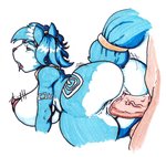 accessory all_fours anthro anthro_penetrated anus balls big_breasts big_butt blue_body blue_ears blue_fur blue_hair blue_tail bouncing_breasts bouncing_butt breasts butt collar doggystyle duo erection faceless_character faceless_human faceless_male female female_on_human female_penetrated from_behind_position fur furgonomics furniture genitals gold_(metal) gold_jewelry green_eyes hair headband human_edit human_on_anthro human_penetrating human_penetrating_anthro human_penetrating_female humanoid_genitalia humanoid_penis interspecies jewelry male male/female male_on_anthro male_penetrating male_penetrating_anthro male_penetrating_female markings multicolored_body multicolored_ears multicolored_fur narrowed_eyes nipples open_mouth penetration penile penile_penetration penis penis_in_pussy sex simple_background tail tail_accessory tailband tattoo tongue tongue_out tribal tribal_jewelry tribal_markings tribal_tattoo vaginal vaginal_penetration white_background white_body white_fur white_inner_ear thespanker_(artist) third-party_edit nintendo star_fox krystal_(star_fox) canid canine fox human mammal 2020 traditional_media_(artwork)