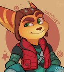 anthro brown_nose clothed clothing fur green_eyes male open_clothing open_topwear open_vest solo topwear vest yellow_body yellow_fur assassyart ratchet_and_clank sony_corporation sony_interactive_entertainment ratchet_(ratchet_and_clank) lombax mammal hi_res