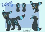 blue_body blue_fur blue_pawpads blue_tongue eclipse_darkpaw_(autumna1equin0x) eeveelution feral fur gard3nb0y_(artist) generation_2_pokemon grey_body grey_fur hi_res male model_sheet nintendo pawpads pokemon pokemon_(species) solo tongue umbreon yellow_eyes