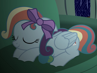 accessory alternate_hairstyle blue_body bow_(feature) bow_ribbon clone eyes_closed feathered_wings feathers female hair_accessory hair_bow hair_ribbon raining ribbons sleeping smile solo wings badumsquish friendship_is_magic hasbro my_little_pony mythology mean_rainbow_dash_(mlp) equid equine mammal mythological_creature mythological_equine pegasus 2019 digital_media_(artwork) hi_res