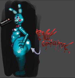 anthro balls big_butt blue_body bottom_heavy buckteeth butt eyeshadow flaccid genitals long_ears machine makeup male narrowed_eyes nude_male penis ribbons small_penis solo teeth thick_thighs wide_hips squirrel870916 evil_container five_nights_at_freddy's five_nights_at_freddy's_2 scottgames toy_bonnie_(fnaf) animatronic lagomorph leporid mammal rabbit robot hi_res meme