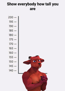 2_horns anthro blue_eyes buckteeth chart claws grey_background hands_together height_chart horn male muscular muscular_male nipples red_body simple_background teeth text acheroth acheroth_(modeler) my_little_kaiju chester_(acheroth) kaiju mammal murid rodent 2023 3d_(artwork) digital_media_(artwork) english_text