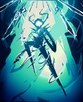 biped horn melee_weapon open_mouth solo sword weapon theweevilguy deltarune undertale_(series) roaring_knight humanoid shadow_creature absurd_res colored digital_drawing_(artwork) digital_media_(artwork) hi_res restricted_palette