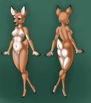 anthro breasts brown_body brown_eyes brown_fur butt female fur genitals nipples pussy solo white_body white_fur vespur deer mammal hi_res