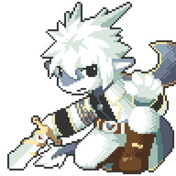 anthro clothing dagger determined fur hair looking_at_viewer male melee_weapon simple_background solo tail tail_tuft tuft weapon white_hair dragontim mythology dragon mythological_creature mythological_scalie scalie 1:1