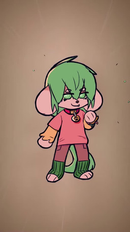 anthro arm_warmers armwear big_ears bracelet candy chocolate chocolate_chips clothing collar dancing dessert feet female fluffy fluffy_tail food footwear front_view green_eyes green_hair green_tail hair jewelry leggings legwear music paws shirt simple_background socks solo sparkles stirrup_legwear stirrup_socks tail tail_motion tailwag topwear marpystar sound_warning rat_dance strawby_(marpystar) canid canine canis domestic_dog hybrid lagomorph leporid mammal rabbit animated long_playtime sound video trans_(lore)