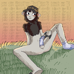 anthro anus balls bite biting_lip biting_own_lip blush bodily_fluids brown_body brown_fur butt calm clothing cock_sock cum cum_on_clothing cum_on_footwear cum_on_socks dialogue ejaculation erection footwear fur genital_fluids genitals grass hair half_naked hat headgear headwear hooves humanoid_genitalia humanoid_penis legwear looking_at_viewer looking_pleasured male male/male masturbation outside penile penis penis_clothing plant self_bite sky small_tail socks solo stockings sunset tail text thinking touching_penis white_body white_fur young young_anthro yoshreveluv yoshua_(yoshreveluv) bovid caprine mammal sheep digital_media_(artwork)