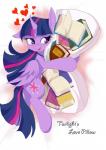 blush body_pillow book cutie_mark feathered_wings feathers female feral heart_symbol horn hug pillow purple_body purple_feathers solo text wings eryz friendship_is_magic hasbro my_little_pony mythology twilight_sparkle_(mlp) equid equine mammal mythological_creature mythological_equine winged_unicorn 2017 english_text hi_res