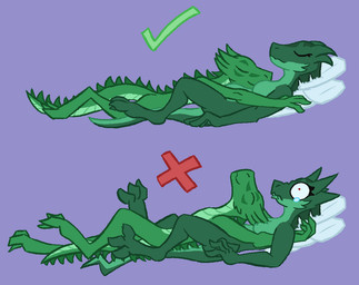 3_toes 4_fingers anthro back_spikes bodily_fluids breasts casual_nudity duo eyelashes eyes_closed feet female fingers green_body male mouth_closed nude nude_anthro nude_female nude_male pillow purple_background simple_background sleeping sleeping_on_another spiked_tail spikes spikes_(anatomy) tail tears toes white_pillow wydzard lizard reptile scalie 2017 tagme