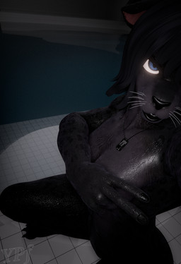 abs anthro athletic athletic_anthro athletic_female biped black_body black_eyebrows black_fur black_hair black_lips black_nose blue_eyes breasts covering covering_breasts covering_nipples crouching dark_lighting dog_tags eyebrows feet female fur gesture hair hand_gesture high-angle_view inside jewelry lips looking_at_viewer markings medium_breasts melanistic muscular muscular_female necklace nude one_eye_visible partially_obscured_face solo suggestive swimming_pool thick_thighs v_sign water wet wet_body whiskers white_sclera yourperfectionist annoad_(modeler) shani_(annoad) felid mammal pantherine 3d_(artwork) digital_media_(artwork) hi_res