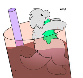 anthro beverage biped bubble_tea container cup fur green_body green_fur grey_body grey_fur holding_on male solo wet snuffles mythology snuffles_(character) dragon mythological_creature mythological_scalie scalie hi_res