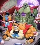 5_fingers abs absurd_res alligator alligatorid anal anal_penetration animatronic anthro anthro_on_anthro anthro_penetrated anthro_penetrating anthro_penetrating_anthro bar bear belly biceps big_biceps big_nipples big_pecs big_penis big_tail biped birthday birthday_cake birthday_party birthday_sex black_bow_tie black_clothing black_eyebrows black_hat black_headwear black_nose black_top_hat blue_eyes blue_sclera blush blush_lines bodily_fluids bow_tie bracelet brown_glans brown_penis butt cake clenched_teeth clothing container countershade_face countershading cream_(food) crocodilian cum cum_in_ass cum_inside cup cutlery dessert duo ear_piercing ejaculation erection eyebrows fan_character fangs fingers five_nights_at_freddy's five_nights_at_freddy's:_security_breach food foreskin fork frosting fruit furniture genital_fluids genitals glamrock_freddy glans green_body hair hand_on_butt hat headgear headwear heterochromia hi_res humanoid_genitalia humanoid_hands humanoid_penis inside internal internal_anal jewelry kitchen_utensils knife long_tail machine male male/male male_penetrated male_penetrating male_penetrating_male mammal multicolored_body multicolored_penis muscular muscular_anthro muscular_arms muscular_legs muscular_male navel nipple_piercing nipples nude on_furniture on_table one_eye_closed open_mouth orange_body party pecs penetration penile penile_penetration penis penis_in_ass piercing plant plate reptile retracted_foreskin robot scalie scar scottgames sex sex_position_request sharp_teeth smile smiling_at_another smiling_at_partner solard0gg0 spiked_bracelet spikes standing star_on_body steel_wool_studios strawberry table tail tan_body tan_chest tan_face tan_fingers teeth thick_penis tongue tools top_hat two_tone_body two_tone_face two_tone_penis unknown_character urethra vein veiny_penis yellow_sclera