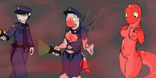 anthro base_one_layout basic_sequence baton breast_growth breasts clothing female flashlight gender_transformation genitals growth hand_on_breast hat headgear headwear holding_flashlight holding_object human_to_anthro linear_sequence looking_down male mtf_transformation navel nipples nude one_row_layout police police_uniform red_body simple_background solo species_transformation surprised three_frame_image three_frame_sequence tongue tongue_out torn_clothing transformation transformation_sequence uniform vulva run_rabbit_bounce human lizard mammal reptile scalie 2016 sequence