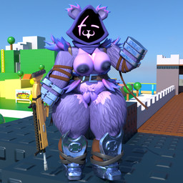 anthro areola armor bandage belt_buckle black_areola black_nipples boots breasts broken_heart broken_heart_marking broken_heart_on_body buckle clothing countershade_torso countershading curvy_figure dark_areola dark_nipples eye_scar eyes_closed facial_scar female footwear fur genitals gesture grass gun headgear headwear holding_gun holding_object holding_ranged_weapon holding_weapon hood hood_up lightened_vulva looking_at_viewer metal_armor nipples open_:3 plant pubes purple_breasts purple_pubes purple_shoulder_pads purple_vulva ranged_weapon road round_ears sand scar shin_guards shoes shoulder_pads sign solo spiked_shoulder_pads spikes standing structure thick_thighs tree triangle_nose vulva water waving waving_at_viewer waving_hand weapon wide_hips nearlyepoint epic_games fortnite roblox raven_team_leader bear mammal robloxian 1:1 3d_(artwork) digital_media_(artwork) full-length_portrait hi_res portrait