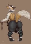 anthro anus big_bulge big_penis bulge butt femboy genitals male penis presenting presenting_hindquarters puffy_anus solo gram_berserkr absurd_res hi_res