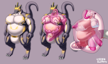 4_missing_limbs belly bodily_fluids breast_milking breasts clitoris cum facial_piercing genital_fluids genitals gynomorph intersex lactating latex muscular nipple_piercing nipple_ring nipples nose_piercing nose_ring nude overweight penis piercing ring_piercing sex_toy tentacles vulva redremy7 mythology redremy_(character) dragon mythological_creature mythological_scalie scalie absurd_res hi_res