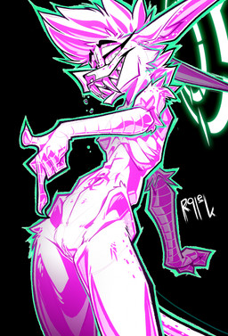 5_fingers anthro biohazard_symbol biohazard_tattoo biped black_background blood bodily_fluids breasts claws fangs feet female female_anthro finger_claws fingers genitals gesture gesturing_at_viewer green_outline grin grinning_at_viewer halo hand_gesture hazard_symbol humanoid_genitalia humanoid_hands humanoid_vulva long_ears looking_at_viewer middle_finger nipples nosebleed nude outline pointing pointing_at_self scuted_arms scutes sharp_teeth simple_background skinny skinny_anthro skinny_female small_breasts smile smiling_at_viewer solo stylized symbol tail talons teeth text three-quarter_view toes vulva white_text ralek passel_(ralek) unknown_species absurd_res artist_name english_description hi_res portrait three-quarter_portrait