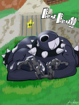 bob-omb_battlefield bodily_fluids chain collar collar_only cuffs_(clothing) cum exhibitionism fangs female genital_fluids nipple_chain nipple_piercing nipples nude piercing public solo spiked_collar spikes teeth ails mario_bros nintendo super_mario_64 gigi_(thecoatl034) chain_chomp humanoid absurd_res hi_res