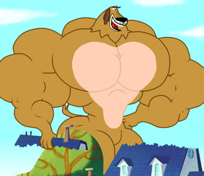 4_fingers anthro belly biceps big_butt big_muscles big_pecs biped black_eyebrows black_eyes black_nose blue_sky brown_body brown_ears brown_fur building butt casual_nudity cloud cloudy_sky collarbone curling_tail dipstick_tail eyebrows featureless_crotch fingers fist fist_on_hip fur hand_on_hip hand_on_own_hip house huge_butt huge_muscles huge_pecs huge_thighs hyper hyper_biceps hyper_butt hyper_muscles hyper_pecs hyper_thighs macro male markings moobs multicolored_body multicolored_fur muscular muscular_anthro muscular_male nude open_mouth outside pecs plant pose raised_tail rooftop sky small_hands small_head smile solo tail tail_markings tan_belly tan_body tan_chest tan_fur tan_underbelly thick_arms thick_neck thick_thighs trapezius tree two_tone_body two_tone_fur unibrow whisker_spots white_sclera wide_hips wish-granter johnny_test_(series) dukey canid canine canis domestic_dog mammal 2023 colored digital_drawing_(artwork) digital_media_(artwork) flat_colors pinup