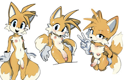 anthro areola balls bedroom_eyes blush clothing erect_nipples erection femboy flaccid foreskin fur genitals gesture gloves gloves_only half-closed_eyes half-erect hand_gesture handwear handwear_only humanoid_genitalia humanoid_penis looking_at_viewer male mostly_nude narrowed_eyes navel nipples open_mouth penis seductive simple_background smile solo standing tail v_sign young young_anthro young_male anitwenty sega sonic_the_hedgehog_(series) miles_prower canid canine fox mammal digital_media_(artwork) hi_res