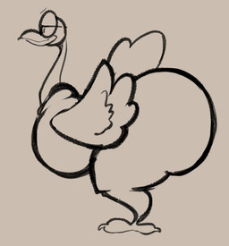 beak big_butt breasts butt feathers feet female feral half-closed_eyes huge_butt narrowed_eyes non-mammal_breasts side_butt side_view solo tail tail_feathers talons thick_thighs toes wide_hips smokey_blokey avian bird ostrich ratite