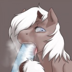 1:1 ambiguous_gender cold_insertion digital_media_(artwork) equid equine feral hair hasbro horse kevinsano male mammal my_little_pony object_in_mouth object_insertion oral oral_penetration penetration pony simple_background solo tan_background tongue