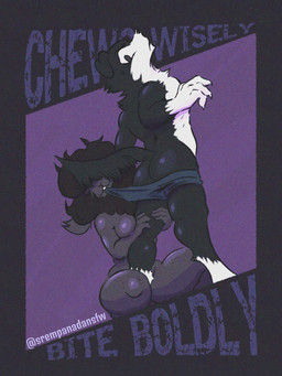 anthro assisted_exposure big_butt biting_clothing boxers_(clothing) breasts butt clothing dark_body dark_eyes dark_hair duo female horn looking_back male male/female multicolored_body nude purple_body two_tone_body underwear sr_empanada violeta_(sr_empanada) border_collie bovid canid canine canis caprine collie domestic_dog herding_dog mammal pastoral_dog sheep sheepdog 3:4 hi_res