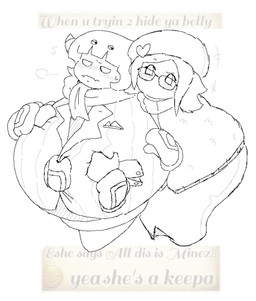 4_eyes 4_hands annoyed belly_grab blush blush_lines bodily_fluids bottomwear closed_frown clothing duo emanata emoji eye_through_hair eyebrow_through_hair eyebrows eyewear fangs female floating floating_hands frown glasses gloves hair half-closed_eyes handwear hat head_accessory headgear headwear heart_symbol horn legless long_skirt looking_at_another looking_away machine male male/female mouth_closed mouthless multi_eye multi_hand narrowed_eyes no_pupils obese obese_female obese_humanoid obese_male overweight overweight_female overweight_humanoid overweight_male raised_eyebrow scarf simple_background skirt smug_face sweat sweatdrop sweater sweater_vest teeth text topwear translucent translucent_hair unusual_anatomy unusual_eye_placement vest wearing_glasses white_background winter_hat ultimadmt kirby_(series) nintendo susie_(kirby) taranza alien arachnid arthropod humanoid robot robot_humanoid spider spidr 2026 black_and_white english_text hi_res meme monochrome