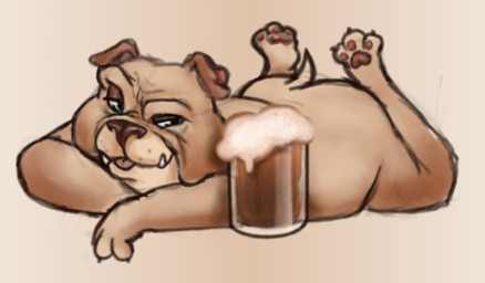 anthro beverage blep butt container cup feet_up looking_at_viewer male male_anthro mug nude pawpads root_beer short_tail simple_background snaggle_tooth soda solo stocky tail tan_body tongue tongue_out bogtrom dog_(mug_root_beer) bulldog canid canine canis domestic_dog mammal mastiff molosser hi_res