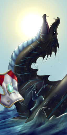 ambiguous_gender day open_mouth outside sky solo spines sun teeth ferrety-lixciaa european_mythology mythology dragon mythological_creature mythological_scalie scalie western_dragon 1:2 2017 digital_media_(artwork) hi_res
