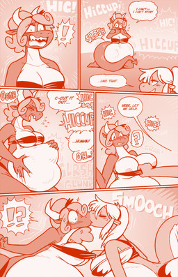 abdominal_bulge anthro beach big_breasts big_butt bikini blush blush_lines breasts butt claws clothing death dominant dominant_female dragon_tail female female/female finger_claws group hair hair_over_eye hiccuping horn kiss_on_lips kissing larger_female nipple_slip organs overweight ponytail rumbling_stomach sharp_teeth size_difference spade_tail stomach swimwear tail teeth text toe_claws two-piece_swimsuit vore shyguy9 mythology sophie_(shyguy9) dragon lizard mammal mythological_creature mythological_scalie reptile scalie comic english_text hi_res