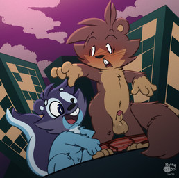 assisted_exposure balls big_balls blush bottomwear bottomwear_down briefs briefs_only brown_body buckteeth clothed clothing embarrassed erection fur genitals hair humanoid_genitalia humanoid_penis male male/male nude open_mouth outside pantsing pattern_briefs penis small_penis smile tail teeth topless underwear underwear_only nutty_bo bo_(nutty_bo) valor_(nutty_bo) mammal rodent sciurid tree_squirrel hi_res