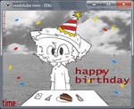 2000s_theme ambiguous_gender anthro beanie big_head birthday_cake black_eyes black_line_art black_text_outline cake chibi clothing cloud confetti cutlery date dessert detailed_background dish dreamcore ear_tuft facial_tuft food fork fur furniture grass grey_background grey_sky hair happy_birthday hat head_tuft headgear headwear kitchen_utensils knife letter logo monotone_background party_hat plant red_text screencap self_insert shirt silly silly_face simple_background sky solo stock_image t-shirt table text tools toony topwear tuft tufted_fur white_beanie white_body white_clothing white_cloud white_clouds white_fur white_hat white_headwear white_nose white_table white_text window_(computing) wolf_ear wolf_ears dotx microsoft microsoft_windows pngtuber vtuber windows_7 thanel canid canine canis mammal wolf digital_drawing_(artwork) digital_media_(artwork) english_text half-length_portrait line_art low_res paint_tool_sai_(artwork) portrait