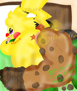 anus backsack balls butt cute_fangs duo fangs fart feces first_person_view genitals male purple_eyes scatplay solo teeth ieyasu nintendo pokemon generation_1_pokemon mammal pikachu pokemon_(species) 2015 digital_media_(artwork)