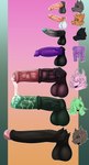 ambiguous_gender animal_genitalia animal_penis anthro balls big_balls big_penis bodily_fluids chart cum equine_genitalia equine_penis feline_genitalia feline_penis genital_fluids genitals humanoid_genitalia humanoid_penis penis penis_chart penis_size_difference precum vein veiny_penis elmasiosare mythology penis_lineup aurora_(kiloazuil) firestone_(pedrohph) kai_allen_(stitchproxy) kaylee_balarg khan_(pikespeakfury) kristen_(kiloazuil) mina_chesi(smolpaggo) camelid canid canine canis cheshire_cat_(species) dragon fox kobold llama mammal mythological_creature mythological_scalie scalie wolf absurd_res hi_res