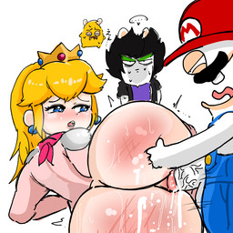 4_fingers ambiguous_gender anal anal_penetration anthro anthro_penetrating balls bent_arm big_butt black_clothing black_facial_hair black_hair black_jacket black_mustache black_topwear blue_clothing blue_ear_piercing blue_eyes blue_overalls blush blushing_profusely bodily_fluids butt button_(fastener) clothed clothed_anthro clothed_female clothing cum cum_in_ass cum_inside distressed ear_piercing eyebrows eyelashes facial_hair featureless_limbs female female_on_anthro fingers flying frown gem genital_fluids genitals green_eyebrows group hair hand_on_butt hat headgear headwear human_on_anthro interspecies jacket kerchief light long_ears long_hair looking_at_viewer lying male male/female mustache narrowed_eyes neckerchief neckwear noseless on_side open_clothing open_frown open_jacket open_mouth open_smile open_topwear overalls penetration penile penile_penetration penis penis_in_ass piercing pink_kerchief pink_neckerchief pink_tongue pockets princess pupils purple_clothing purple_shirt purple_topwear red_clothing red_hat red_headwear royalty ruby_(gem) sapphire_(gem) sex shirt shirtless_anthro shirtless_male simple_background smile spiky_hair squint standing sweat sweaty_face tan_body tan_eyelids tan_inner_ear tan_skin tears tears_of_pleasure teeth thick_eyebrows tongue topwear torn_clothing torn_shirt torn_topwear vein veiny_penis white_background white_balls white_ears white_pupils yellow_body yellow_skin osirisky mario_bros mario_plus_rabbids_kingdom_battle mario_plus_rabbids_sparks_of_hope nintendo raving_rabbids rayman_(series) ubisoft edge_(mario_plus_rabbids) princess_peach rabbid_mario starburst_(mario_plus_rabbids) human lagomorph mammal rabbid spark_(mario_plus_rabbids) 1:1 2022 colored crossover digital_drawing_(artwork) digital_media_(artwork) japanese_description lighting shaded