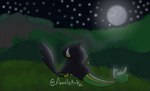 duo ears_down fanned_tail_tip feral hug light looking_at_moon looking_away male moonlight notched_tail pivoted_ears sitting sitting_on_ground star wrapped_arms noodleartz nintendo pokemon fustian piper_(noodleartz) emolga generation_5_pokemon pokemon_(species) snivy digital_media_(artwork) digital_painting_(artwork) hi_res