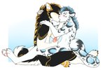 anthro duo from_front_position handjob intimate kissing lotus_position male male/male masturbation on_lap pawpads paws penile sex dicksndemons mulipios victory_(texdot) border_collie canid canine canis collie domestic_dog felid herding_dog mammal pantherine pastoral_dog sheepdog snow_leopard hi_res