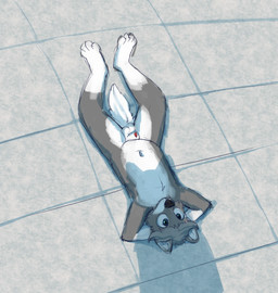 4_toes animal_genitalia anthro balls black_nose feet fur genitals grey_body grey_fur grey_hair hair high-angle_view inner_ear_fluff looking_up_at_another lying lying_on_ground male multicolored_body multicolored_fur navel nude on_back on_ground outside penis penis_tip pointy_ears shadow sheath solo tail toes tuft two_tone_body two_tone_fur white_body white_fur white_tail scuzzyfox nallwolf canid canine canis mammal wolf absurd_res hi_res