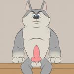 animal_genitalia animal_penis anthro anthrofied balls biped black_nose blue_body blue_eyes blue_fur canine_genitalia canine_penis erection frown fur genitals grey_body grey_fur knot male muscular muscular_anthro muscular_male nude pecs penis sheath sitting solo thevillager dreamworks madagascar_(series) north_wind the_penguins_of_madagascar agent_classified arctic_wolf canid canine canis mammal wolf 1:1 2015